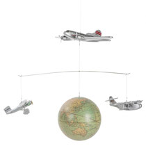 Móvil aviones con globo terráqueo. Ref AP124. 66x40x34,5