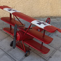 Avión triplano Fokker del Barón Rojo. 32x60x52