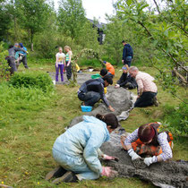 Flow form workshop (concrete) with Canadian guests  in Iceland 2013  (Waldorfschool Toronto... specific thanks to Greg Scott)