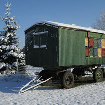 Auch der Bienenwagen ist eingeschneit