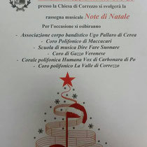 Martedì 26 dicembre ore 17 - Correzzo di Gazzo Veronese (Vr) - Rassegna Corale