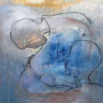 Tröstung 120x100cm Mischtechnik auf Leinwand 2017