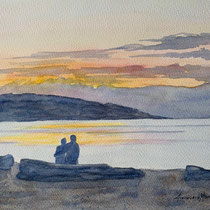 'Sunset on Qualicum Beach'