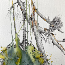 Only five minutes | 2023 | Tusche /Aquarellfarbe auf Papier | 40 x 30 cm