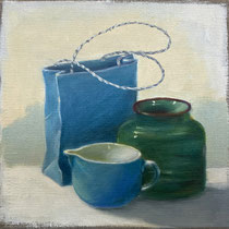 Stillleben mit Tüte | 2021 | Öl auf Leinwand | 20 x 20 cm