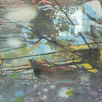 Wasserspiel, Acryl/Tusche a. Papier m. Glasrahmen, insges. 102 x 128 cm,  420,00