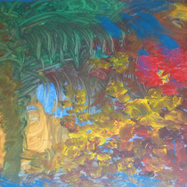 Dschungel mit Rahmen, Öl auf Malpapier, 40x30 cm, Preis: € 180,00 m. Rahmen