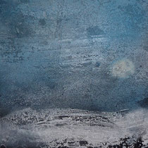 Mond über Bergkamm, Acryl/Kunstharz auf Leinwand, 30x40 cm, Preis: 180,00