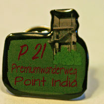 P21 Point India Ansteckpin. Ideales Geschenk für Wanderfreunde. Kann vor Ort beim Lüderbacher Förderverein e.V. erworben werden, oder online bestellen unter info-luederbach@t-online.de per Vorkasse. €4,50/Stück zuzüglich €2,50 Versandkosten.