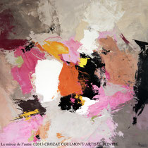 Tableau Peinture Abstraite Contemporaine: "Le miroir de l'autre" (81X81) © (Enduit de Chaux/ bois)