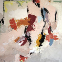 Tableau Peinture Abstraite Contemporaine: "La sagesse" (94X122) © (Enduit de Chaux/ bois)