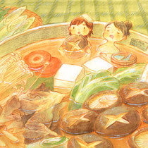 きのこ鍋(2017) グループ展「きのこ展」に出した作品です。椎茸の裏側が好きです。