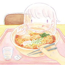 おばけミーツガール(2019) 自主制作のイラスト集の7Pです。ちょっかいをかけています。