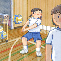 体育のバレーボール苦手な子(2023)ヒイィ！ボール来ないで！中学生の設定です。