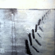 Morgenschatten 100 cm x 80 cm Beton I Pigmente I  Acryl auf Leinwand