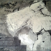 Eva Dvorak In Stein gemeißelt   120cm x 150cm   Beton I Pigmente I Acryl auf Leinwand