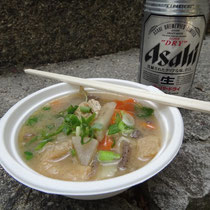 美味しかった豚汁&beer♪