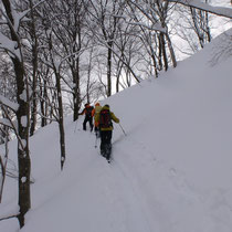 北東尾根を丁子山に向け登り返し