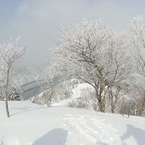 湧谷山山頂で、一時の晴れ間