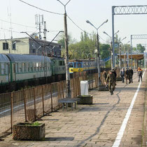 Trenes estacionados en la estación de Terespol