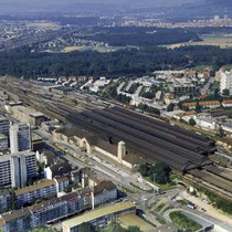 Vista aérea de la estación de Basel Badischer