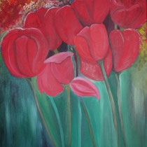 Tulpen2, Acryl auf Leinwand. 60 x 80 cm