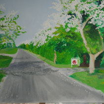 Apfelstraße, Öl auf Leinwand, 60 x 80 cm