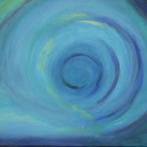 Blauer Wirbel, Acryl auf Leinwand, 50 x 70 cm