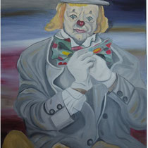 Heinz Rühmann als Clown, Öl auf Leinwand, 60 x 80 cm