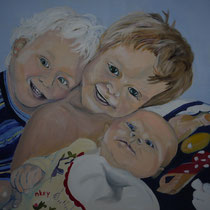 Ben, Max und Tom, Öl auf Leinwand, 60 x 80 cm