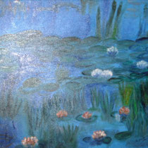 Monets Seerosen, Öl auf Leinwand, 50 x 60 cm