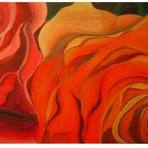 Rosenblüten, Acryl auf Leinwand, 70 x100 cm