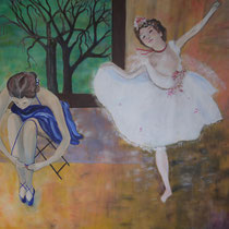 Im Ballettsaal, Acryl auf Leinwand, 100 x 120 cm