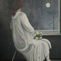 Frau am Fenster, Öl auf Leinwand, 60 x 80 cm