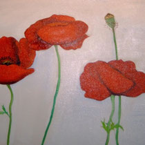 Mohnblumen, Öl auf Leinwand, 60 x 80 cm