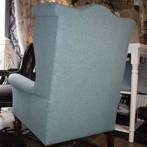 Après restauration avec un tissu de la Maison Zimmer Rohde - coussin d'assise amovible avec finition passepoil