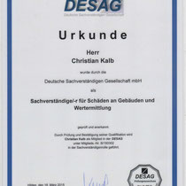 Urkunde DESAG