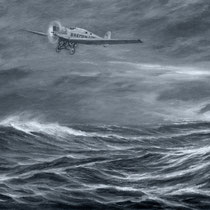 Gemälde über den Flug von Marinemaler Viktor Gernhard