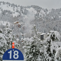 Het chalet vanaf de piste