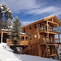 Chalet in de winter