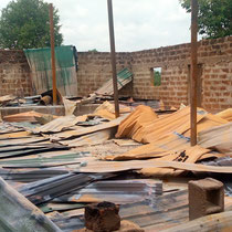 The remains of an Evangelical Church Winning All church  allegedly bombed from the air in Maikori village near Kaduna city on 5 June 2022. Photo: Masara Kim