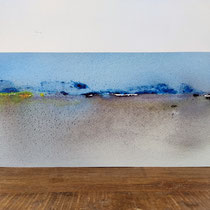 "Ginder-nazomer" -32,  Aquarel on watercolor paper and wooden panel / 15 x 30 x 3 cm