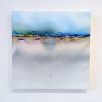 "Ginder-nazomer" -13,  Aquarel on watercolor paper and wooden panel / 30 x 30 x 3 cm