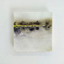 "Ginder-nazomer" -23,  Aquarel on watercolor paper and wooden panel / 15 x 15 x 3 cm