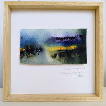 "Ginder-nazomer" -27,  Aquarel on watercolor paper, framed in wooden frame  / 16 x 8.5 (20 x20)cm