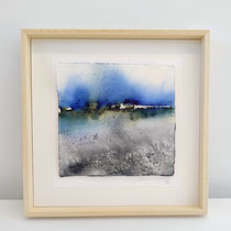 "Ginder-nazomer" -26,  Aquarel on watercolor paper, framed wooden frame  / 15 x 15 x 3 (30 x30) cm