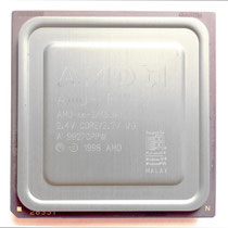 AMD K6-II 450 MHz, picture kindly donated by Edvinas Juodeikis; adjusted for CPUMUSEUM by HARDWARECOP
