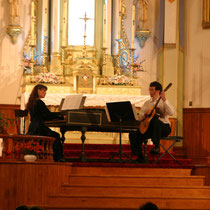 Martin Gagnon à la guitare et Nathalie Ross au clavecin, le 1er juillet 2006