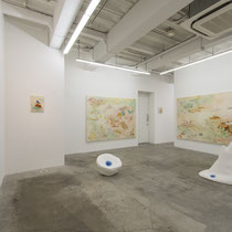 「青蓮丸、西へ」会場風景MEM. shorenmaru Nishi-he, oil on canvas, lump, resin, Installation view, 2019