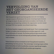 Informatiebord over vervolging van het georganiseerde verzet